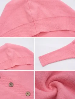 Sale Women's Sweater Cardigan Casual Soft Pure Color Ribbed Hooded Buttons Pocket Knitted Long Sleeve Long Tops Knit Outdoor Daily Weekend Black Fuchsia Fall Winter Women Cardigans & Outerwears