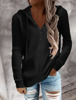 Best Women's Sweater Cardigan Elegant Fashion Streetwear Pure Color Hooded Knitted Hooded Long Sleeve Regular Tops Knit Outdoor Daily Weekend Black White Fall Winter Women Cardigans & Outerwears