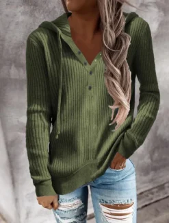 Best Women's Sweater Cardigan Elegant Fashion Streetwear Pure Color Hooded Knitted Hooded Long Sleeve Regular Tops Knit Outdoor Daily Weekend Black White Fall Winter Women Cardigans & Outerwears