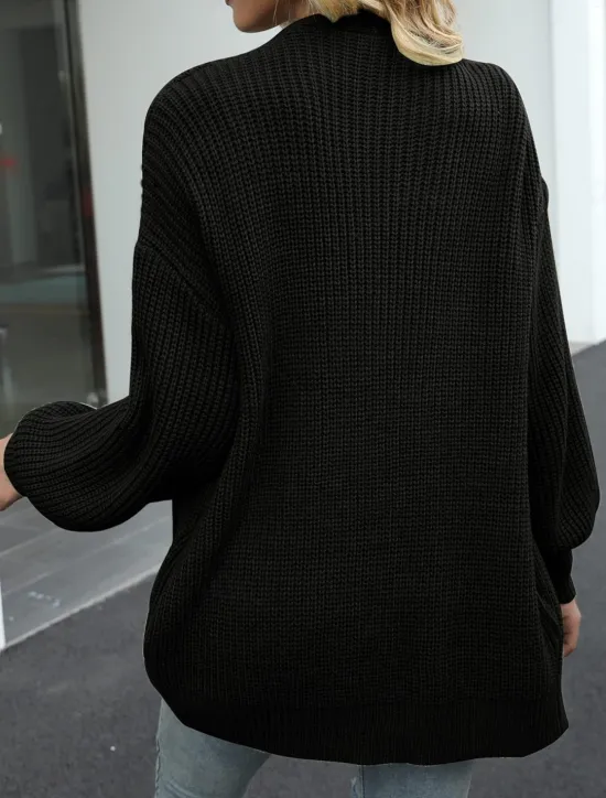 Women's Sweater Cardigan Elegant Fashion Streetwear Pure Color Open Front Knitted Long Sleeve Regular Tops Knit Outdoor Daily Weekend Black Pink Fall Winter Women Cardigans & Outerwears