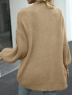 Women's Sweater Cardigan Elegant Fashion Streetwear Pure Color Open Front Knitted Long Sleeve Regular Tops Knit Outdoor Daily Weekend Black Pink Fall Winter Women Cardigans & Outerwears
