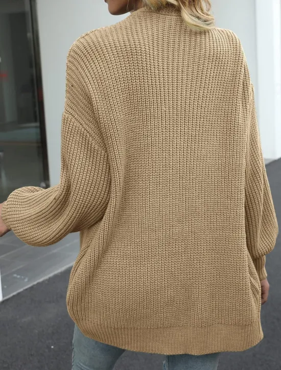 Women's Sweater Cardigan Elegant Fashion Streetwear Pure Color Open Front Knitted Long Sleeve Regular Tops Knit Outdoor Daily Weekend Black Pink Fall Winter Women Cardigans & Outerwears
