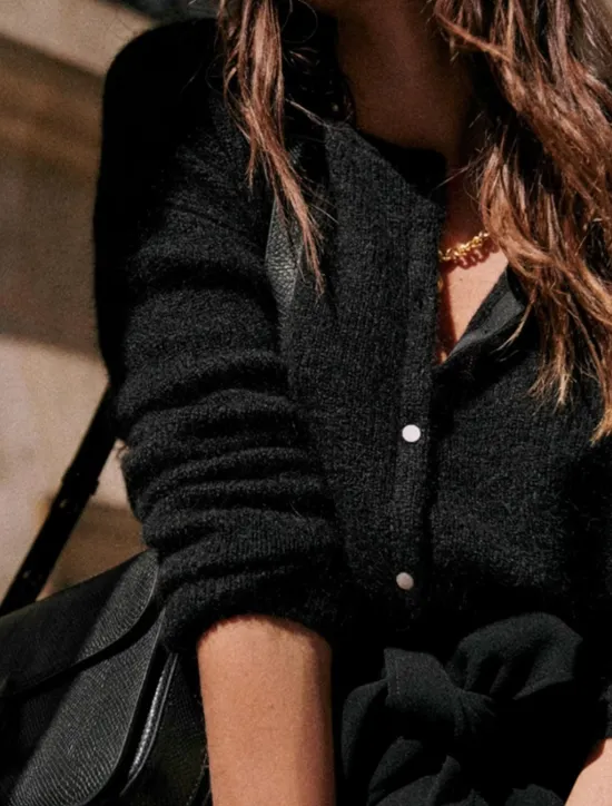 Outlet Women's Sweater Cardigan Elegant Fashion Streetwear Pure Color Crew Neck Pocket Buttons Knitted Long Sleeve Regular Tops Knit Outdoor Daily Weekend Black Blue Fall Winter Women Cardigans & Outerwears