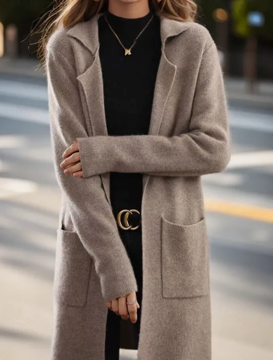 Clearance Women's Sweater Cardigan Sweater Jacket Shirt Collar Knit Pocket Knitted Spring Fall Home Daily Weekend Elegant Daily Casual Long Sleeve Pure Color Black Camel Women Cardigans & Outerwears