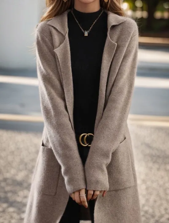 Clearance Women's Sweater Cardigan Sweater Jacket Shirt Collar Knit Pocket Knitted Spring Fall Home Daily Weekend Elegant Daily Casual Long Sleeve Pure Color Black Camel Women Cardigans & Outerwears