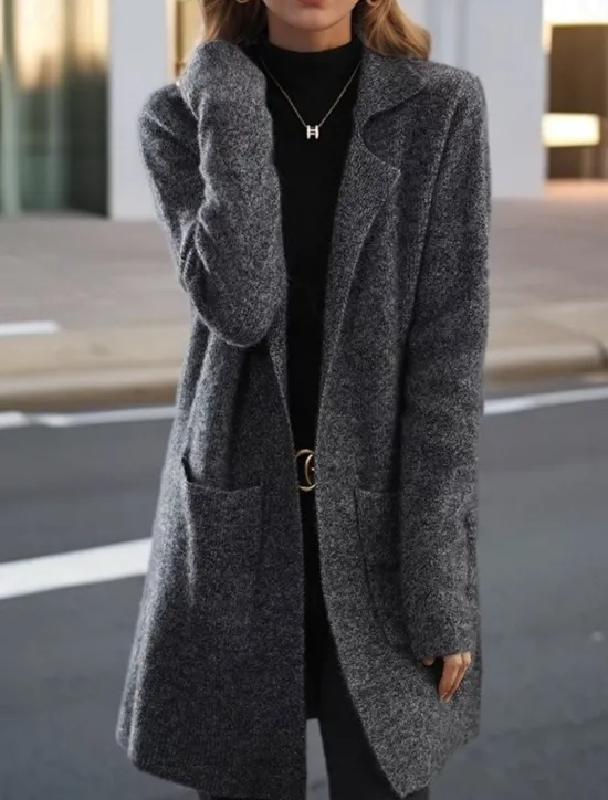 Clearance Women's Sweater Cardigan Sweater Jacket Shirt Collar Knit Pocket Knitted Spring Fall Home Daily Weekend Elegant Daily Casual Long Sleeve Pure Color Black Camel Women Cardigans & Outerwears