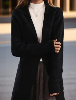 Clearance Women's Sweater Cardigan Sweater Jacket Shirt Collar Knit Pocket Knitted Spring Fall Home Daily Weekend Elegant Daily Casual Long Sleeve Pure Color Black Camel Women Cardigans & Outerwears