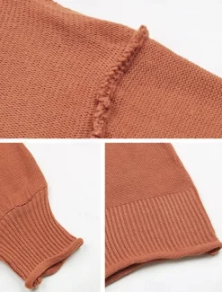 Women's Sweater Casual Soft Pure Color Ribbed V Neck Knitted Long Sleeve Regular Tops Knit Outdoor Daily Weekend Fall Winter Women Pullovers & Tops