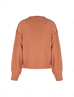 Women's Sweater Casual Soft Pure Color Ribbed V Neck Knitted Long Sleeve Regular Tops Knit Outdoor Daily Weekend Fall Winter Women Pullovers & Tops
