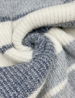 Clearance Women's Sweater Casual Soft Striped Ribbed Crew Neck Knitted Long Sleeve Regular Tops Knit Outdoor Daily Weekend Pink Blue Fall Winter Women Pullovers & Tops