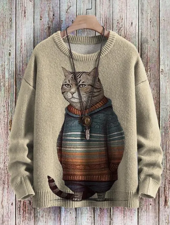 Best Women's Sweater Casual Soft Floral Animal Ribbed Crew Neck Knitted Print Long Sleeve Regular Tops Knit Outdoor Daily Weekend Black Army Green Fall Winter Women Pullovers & Tops
