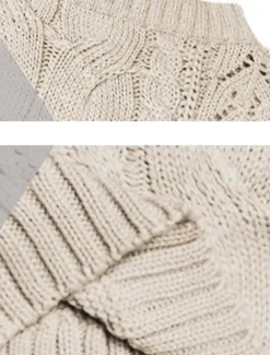 New Women's Sweater Casual Soft Pure Color Ribbed Crew Neck Knitted Hole Long Sleeve Regular Tops Knit Outdoor Daily Weekend Pink Khaki Fall Winter Women Pullovers & Tops