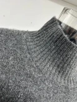 Clearance Women's Sweater Co-ords Sweater Set Casual Soft Pure Color Ribbed Turtleneck Split Knitted Long Sleeve Regular Tops Knit Outdoor Daily Weekend Khaki Dark Gray Fall Winter Women Sweater Co-Ords