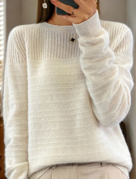 Women's Sweater Pullover Sweater Jumper Crew Neck Knit Knitted Spring Fall Home Daily Holiday Daily Soft Long Sleeve Pure Color Pink Red Women Pullovers & Tops