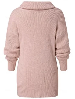 Sale Women's Sweater Streetwear Work Casual Solid Color Turtleneck Knitted Long Sleeve Long Tops Knit Home Black White Fall Winter Women Pullovers & Tops