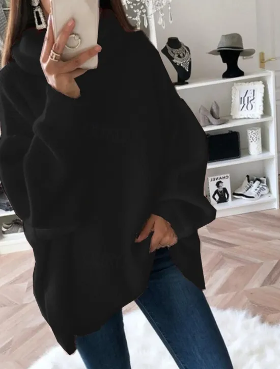 Sale Women's Sweater Streetwear Work Casual Solid Color Turtleneck Knitted Long Sleeve Long Tops Knit Home Black White Fall Winter Women Pullovers & Tops