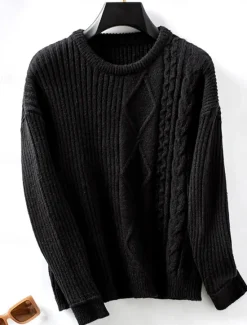 Online Women's Sweater Work Stylish Modern Long Sleeve Black Fall Winter Women Pullovers & Tops