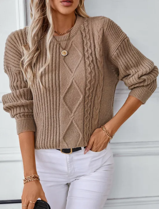 Online Women's Sweater Work Stylish Modern Long Sleeve Black Fall Winter Women Pullovers & Tops