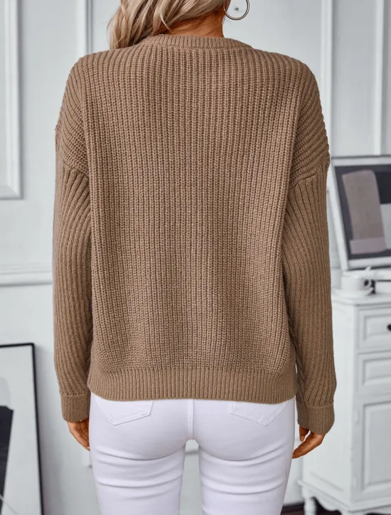 Online Women's Sweater Work Stylish Modern Long Sleeve Black Fall Winter Women Pullovers & Tops