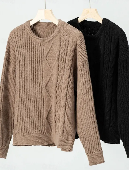Online Women's Sweater Work Stylish Modern Long Sleeve Black Fall Winter Women Pullovers & Tops
