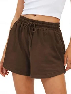 Sale Women's Sweatpants Chinos Shorts Fashion Streetwear Casual Full Length High Waist Plain Pocket Elastic Waistband Comfy Soft Comfortable Micro-elastic Outdoor Street Light Gray Black White Pink Summer Women Shorts