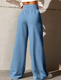 Discount Women's Sweatpants Chinos Fashion Streetwear Basic Full Length High Waist Plain Pocket Elastic Waistband Comfy Soft Comfortable Stretchy Outdoor Street Golden Wine Sky Blue Gray Summer Spring Loose Women Pants