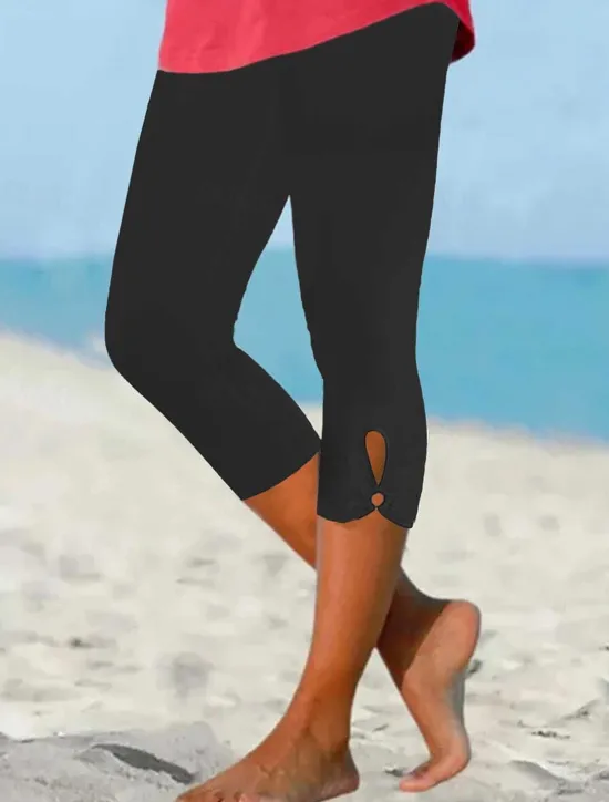 Online Women's Sweatpants Chinos Fashion Streetwear Calf-Length High Waist Plain Elastic Waistband Comfy Soft Comfortable Micro-elastic Outdoor Street Robin's Egg Blue Black White Spring Fall Regular Fit Women Leggings