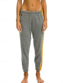 Sale Women's Sweatpants Chinos Vacation Fashion Streetwear Full Length High Waist Striped Patchwork Elastic Waistband Comfy Soft Comfortable Stretchy Outdoor Vacation Street Black Dark Blue Gray Summer Women Women's Sweatpants & Joggers
