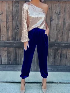 New Women's Sweatpants Joggers Velvet Pants Trousers Full Length Pocket Micro-elastic High Waist Fashion Streetwear Party Dark Brown Black S M Fall & Winter Women Pants