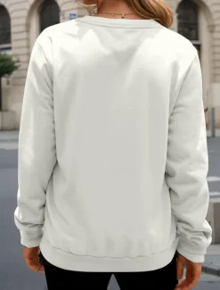 Online Women's Sweatshirt Casual Rabbit Street Dailywear Crew Neck Print Long Sleeve Fall Winter Women Hoodies & Sweatshirts