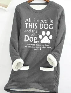 New Women's Sweatshirt Pullover Fleece Lined Warm Pajamas Sherpa Letter Casual Sports Pocket Print Warm Fuzzy Round Neck Long Sleeve Top Micro-elastic Fall & Winter Comfrt Breathable Soft Fabric Women Hoodies & Sweatshirts