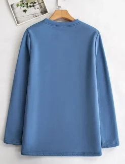 Discount Women's Sweatshirt Pullover Fleece Lined Warm Pajamas Sherpa Graphic Street Casual Warm Fuzzy Sherpa Fleece Round Neck Long Sleeve Top Micro-elastic Fall & Winter Comfrt Breathable Soft Fabric Women Hoodies & Sweatshirts