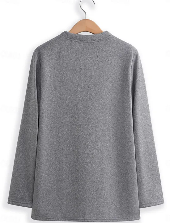 Hot Women's Sweatshirt Pullover Sherpa Graphic Letter Casual Sports Warm Fuzzy Comfrt Round Neck Long Sleeve Top Micro-elastic Fall & Winter Comfrt Breathable Soft Fabric Women Hoodies & Sweatshirts
