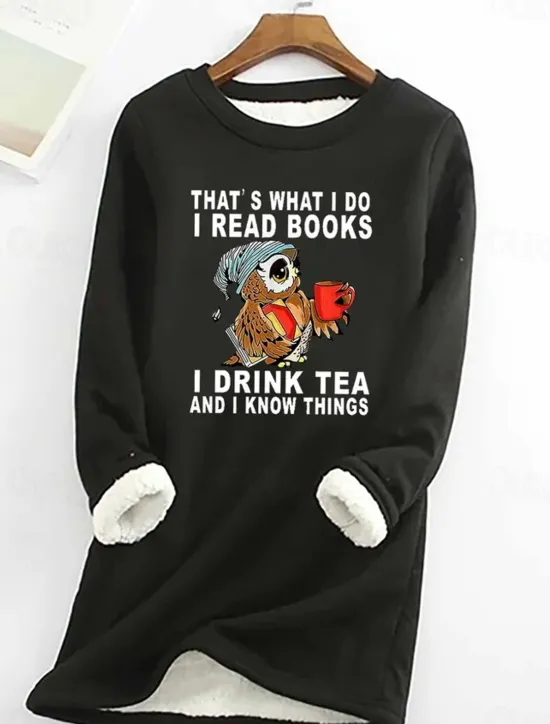 Hot Women's Sweatshirt Pullover Sherpa Graphic Letter Casual Sports Warm Fuzzy Comfrt Round Neck Long Sleeve Top Micro-elastic Fall & Winter Comfrt Breathable Soft Fabric Women Hoodies & Sweatshirts