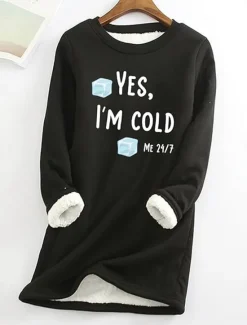 Hot Women's Sweatshirt Pullover Sherpa Letter Casual Sports Warm Fuzzy Comfrt Round Neck Long Sleeve Top Micro-elastic Fall & Winter Comfrt Breathable Soft Fabric Women Hoodies & Sweatshirts