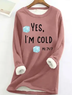Hot Women's Sweatshirt Pullover Sherpa Letter Casual Sports Warm Fuzzy Comfrt Round Neck Long Sleeve Top Micro-elastic Fall & Winter Comfrt Breathable Soft Fabric Women Hoodies & Sweatshirts