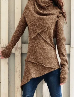 Clearance Women's Sweatshirt Pullover Fashion Solid Color Street Casual Turtleneck High Neck Long Sleeve Black Wine Blue Khaki Gray Fall & Winter Women Hoodies & Sweatshirts