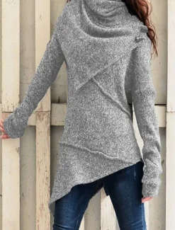 Clearance Women's Sweatshirt Pullover Fashion Solid Color Street Casual Turtleneck High Neck Long Sleeve Black Wine Blue Khaki Gray Fall & Winter Women Hoodies & Sweatshirts