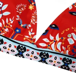 Online Women's Swimsuits Bikinis 2 Piece Sets Swimsuit Backless Halter Sexy Boho Floral Print Summer Beach Wear Bathing Suits Women Bikinis