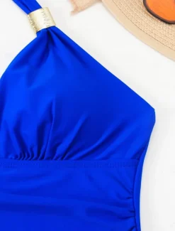 Discount Women's Swimsuits One Piece Monokini Swimsuit Backless Tummy Control High Waist Slim Vacation Beach Wear Solid Color Leopard Halter Neck Sleeveless Bathing Suits Women One-Pieces|Leopard Swimwear