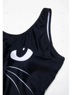Women's Swimsuits One Piece Swimsuit Printing Beach Wear Holiday Cat Sleeveless Bathing Suits Women One-Pieces