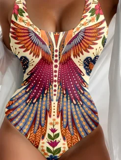 Sale Women's Swimsuits One Piece Swimsuit Beach Wear Summer Graphic Paisley Sleeveless Bathing Suits Women One-Pieces