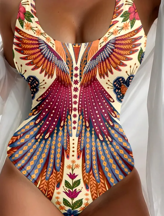 Sale Women's Swimsuits One Piece Swimsuit Beach Wear Summer Graphic Paisley Sleeveless Bathing Suits Women One-Pieces