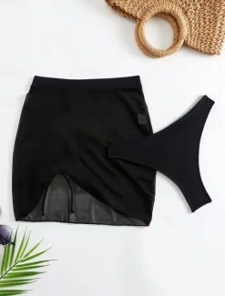 Clearance Women's Swimsuits Swim Dress Swimsuit Cut Out Vacation Beach Wear Plain Sleeveless Bathing Suits Women Cover Up