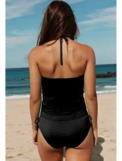 Sale Women's Swimsuits Tankini 2 Piece Cheeky Swimsuit Backless Vacation Beach Wear Paisley Halter Neck Sleeveless Bathing Suits Women Tankinis