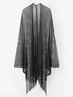 Clearance Women's Swimsuits wrap Swimsuit Fringe Hem Cut Out Vacation Beach Wear Solid Color V Neck Long Sleeve Bathing Suits Women Cover Up