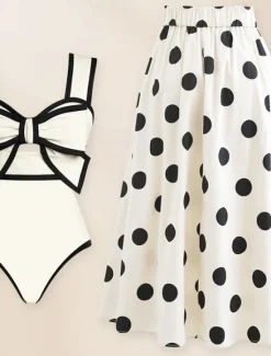 Clearance Women's Swimwear 2 Piece Monokini Skirt Swimsuit Backless Tummy Control High Waist Slim Vacation Beach Wear Solid Color Halter Neck Sleeveless Bathing Suits Women One-Pieces