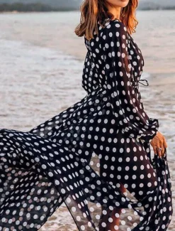 Clearance Women's Swimwear 2 Piece Monokini Swimsuit Backless Tummy Control High Waist Slim Vacation Beach Wear Polka Dot V Neck Sleeveless Bathing Suits Women One-Pieces