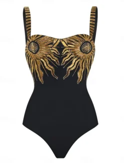 Discount Women's Swimwear 2 Piece Monokini Skirt Swimsuit Backless Tummy Control High Waist Slim Vacation Beach Wear Floral V Neck Sleeveless Bathing Suits Women One-Pieces