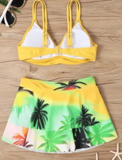 New Women's Swimwear Bikini 2 Piece Boy Leg Swimsuit Backless Slim Vacation Beach Wear Tropical V Neck Sleeveless Bathing Suits Women Bikinis